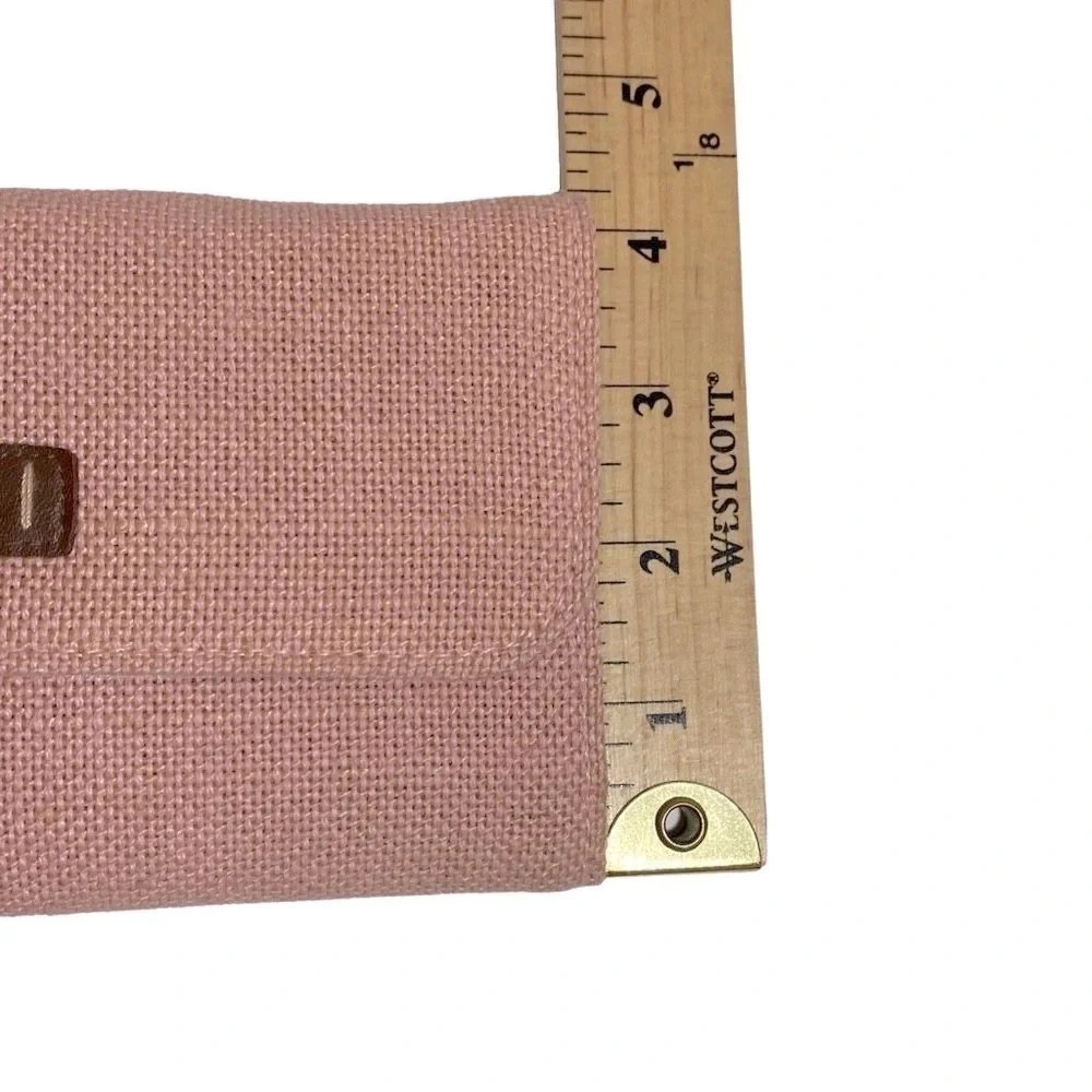 TR Bentley Pink Canvas Weave‎ Wallet, Multi Compartment Organizer for Cards
